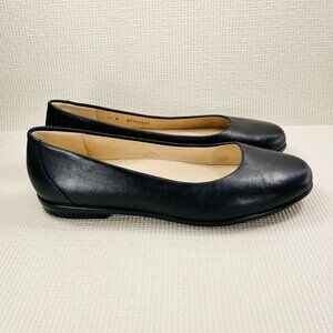 SAS Womens Scenic Ballet Flat Shoes Black Leather Womens Size 11 N Narrow